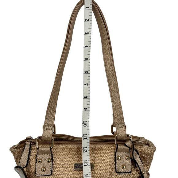 Stone Mountain Metallic Gold Straw Shoulder Bag NWOT - Picture 9 of 12